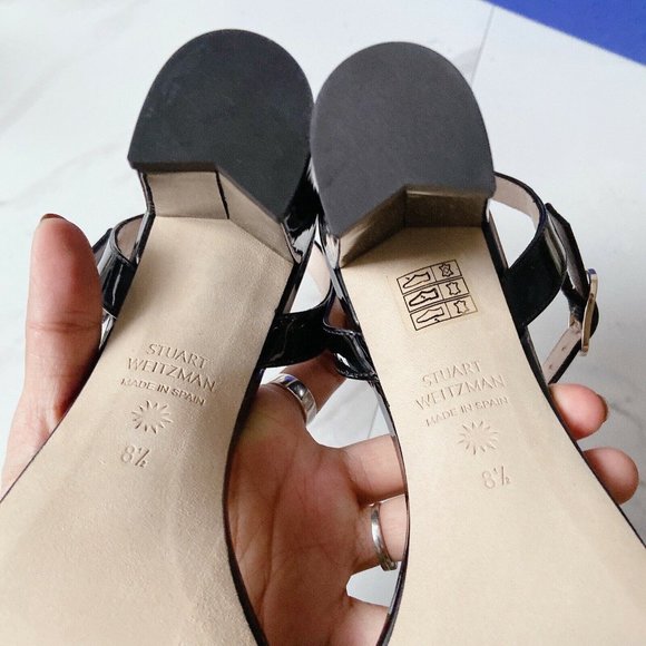 Stuart Weitzman Ankle Strap Heel Sandal Black - Picture 9 of 9